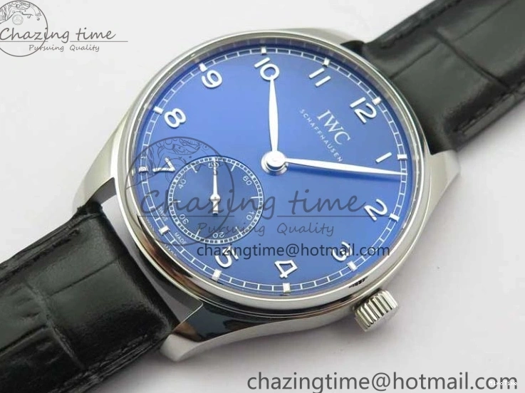 MIROTIME 0426 TimelessDesign Portuguese IW358304 ZF 1:1 Best Edition SS Blue Dial on Leather Strap A 7078